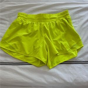 Lululemon Athletica Neon Yellow Women's Athletic Shorts